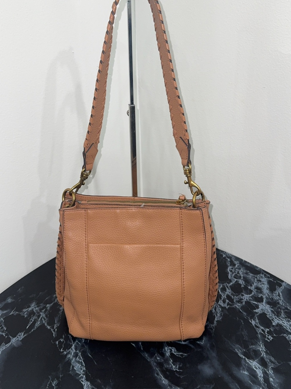 American Leather Co. Handbag Luca Triple Entry Crossbody Bag AUTHENTIC - Picture 3 of 9